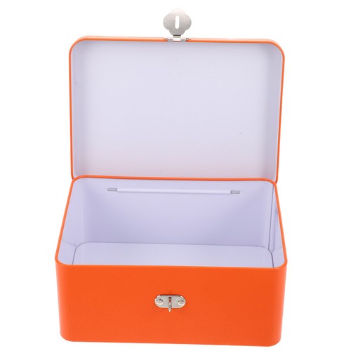 Orange metal tinplate lock - metal,